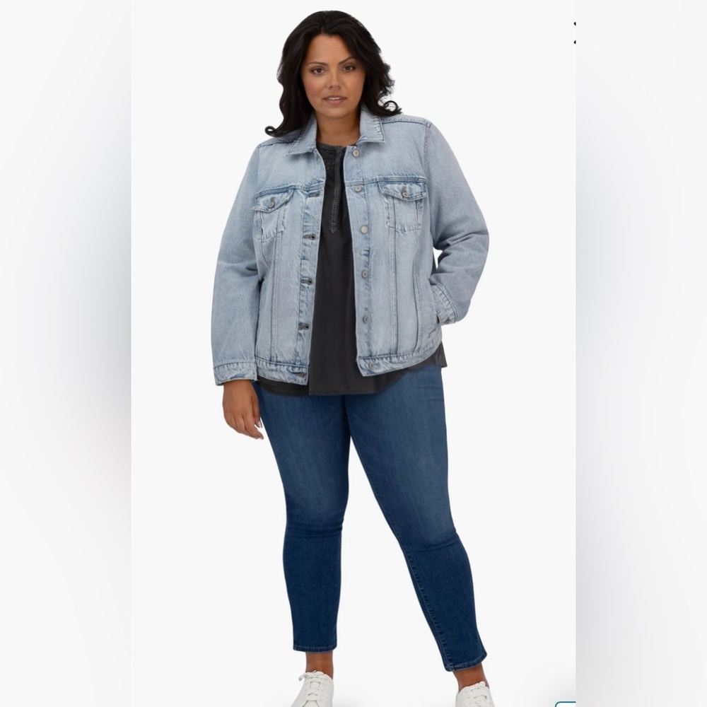 Lucky Brand Tomboy Trucker Plus Size Light Wash Denim Jean Jacket Size 1X